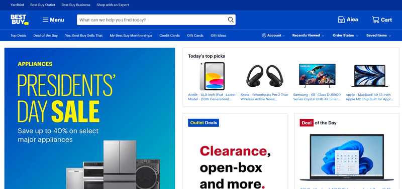 Screenshot of BestBuy Store